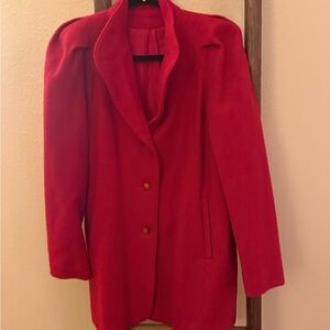 Vintage 80’s Red Women's Wool Coat